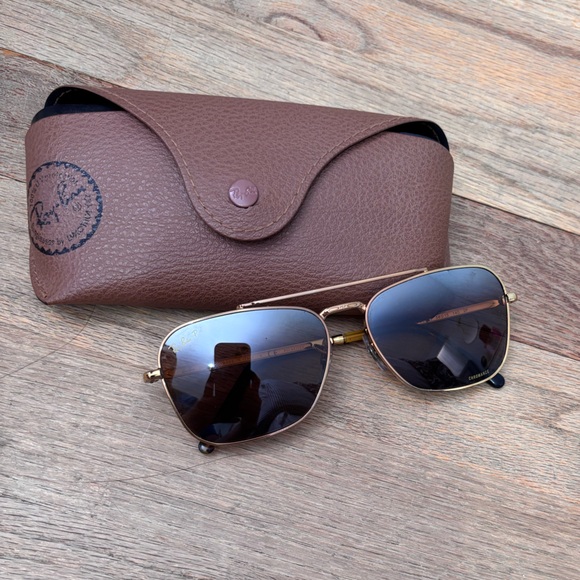 Ray-Ban Gold and Brown New Caravan Sunglasses - Picture 1 of 7